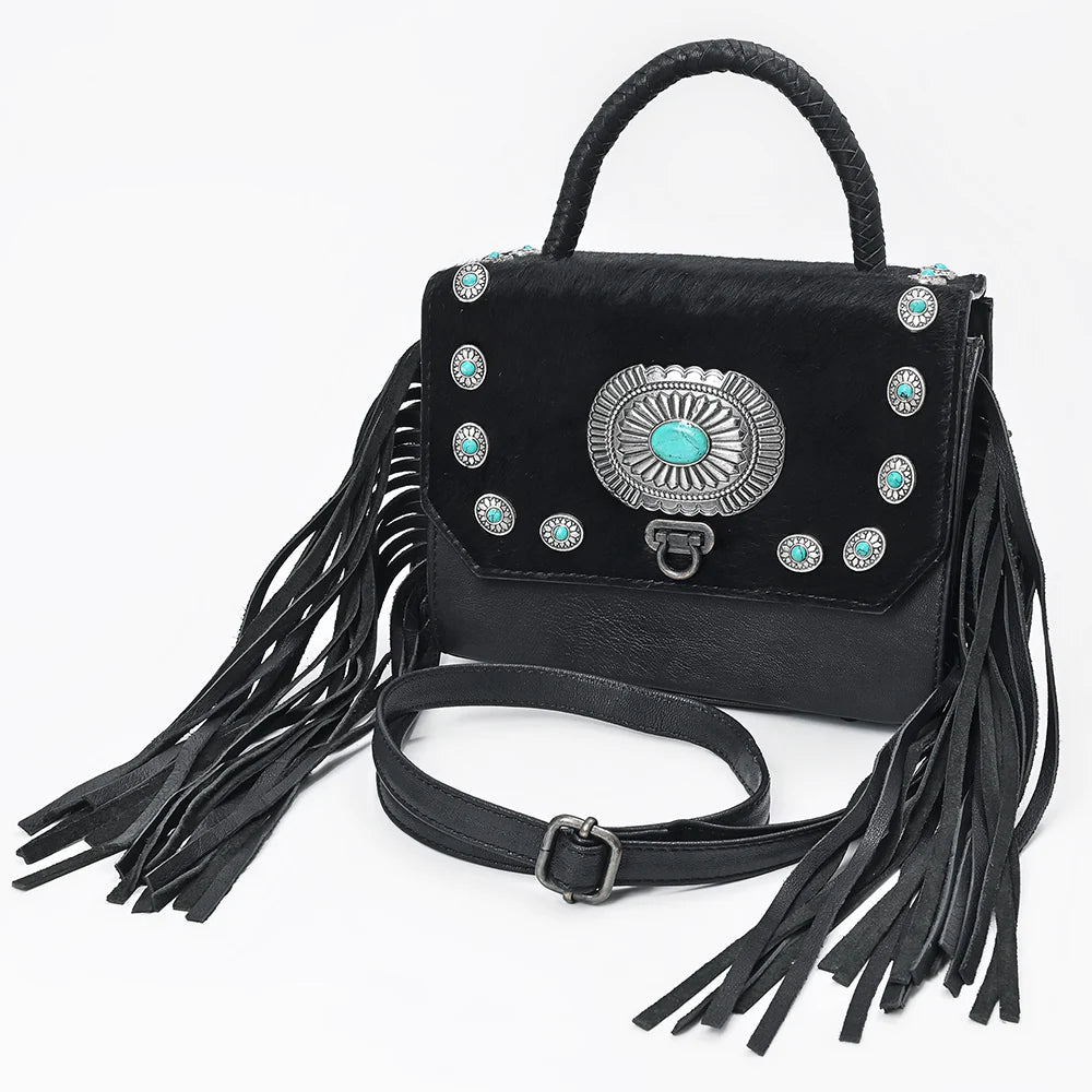 Black cowhide bag