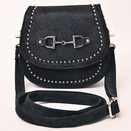 Black cowhide Snaffle bag