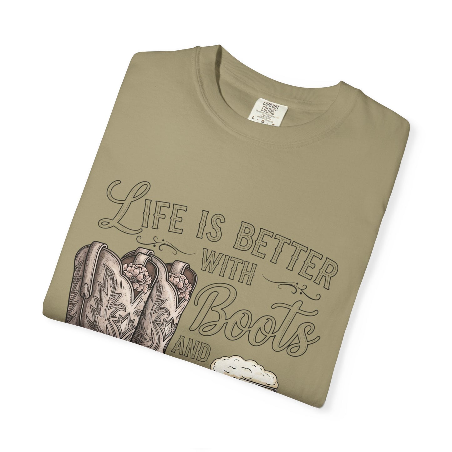 Life is Better with Boots and Beer T-Shirt, Cowboy Tee, Rustic Apparel, Western Style Shirt, Gift for Beer Lovers