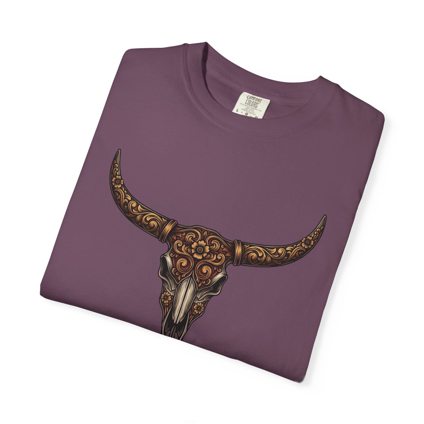 Bohemian Bull Skull T-Shirt, Unisex Vintage Style Tee for Trendy Outings, Gift for Friends, Festival Apparel, Casual Everyday Wear