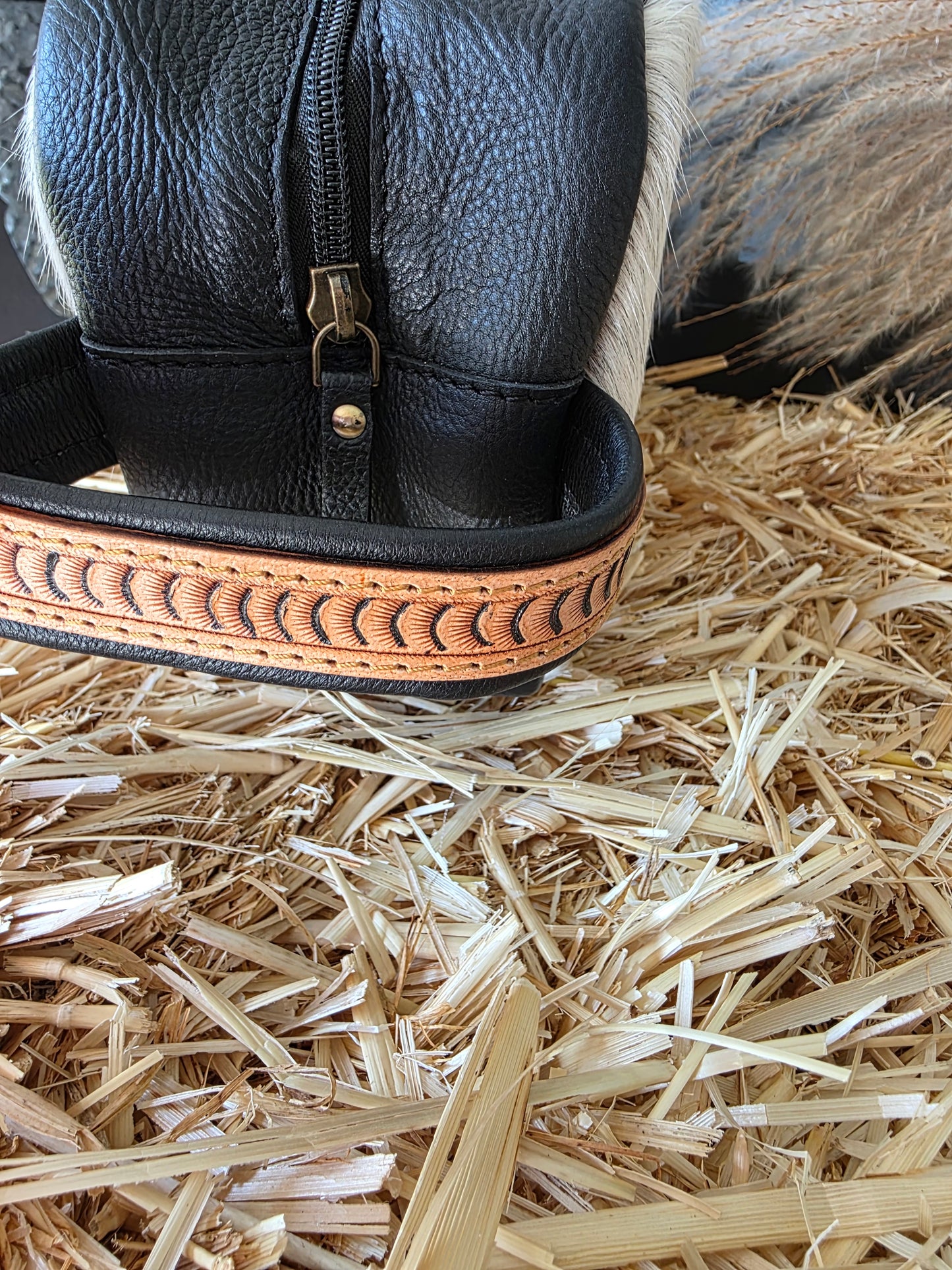 Cowhide Leather Makeup Bag