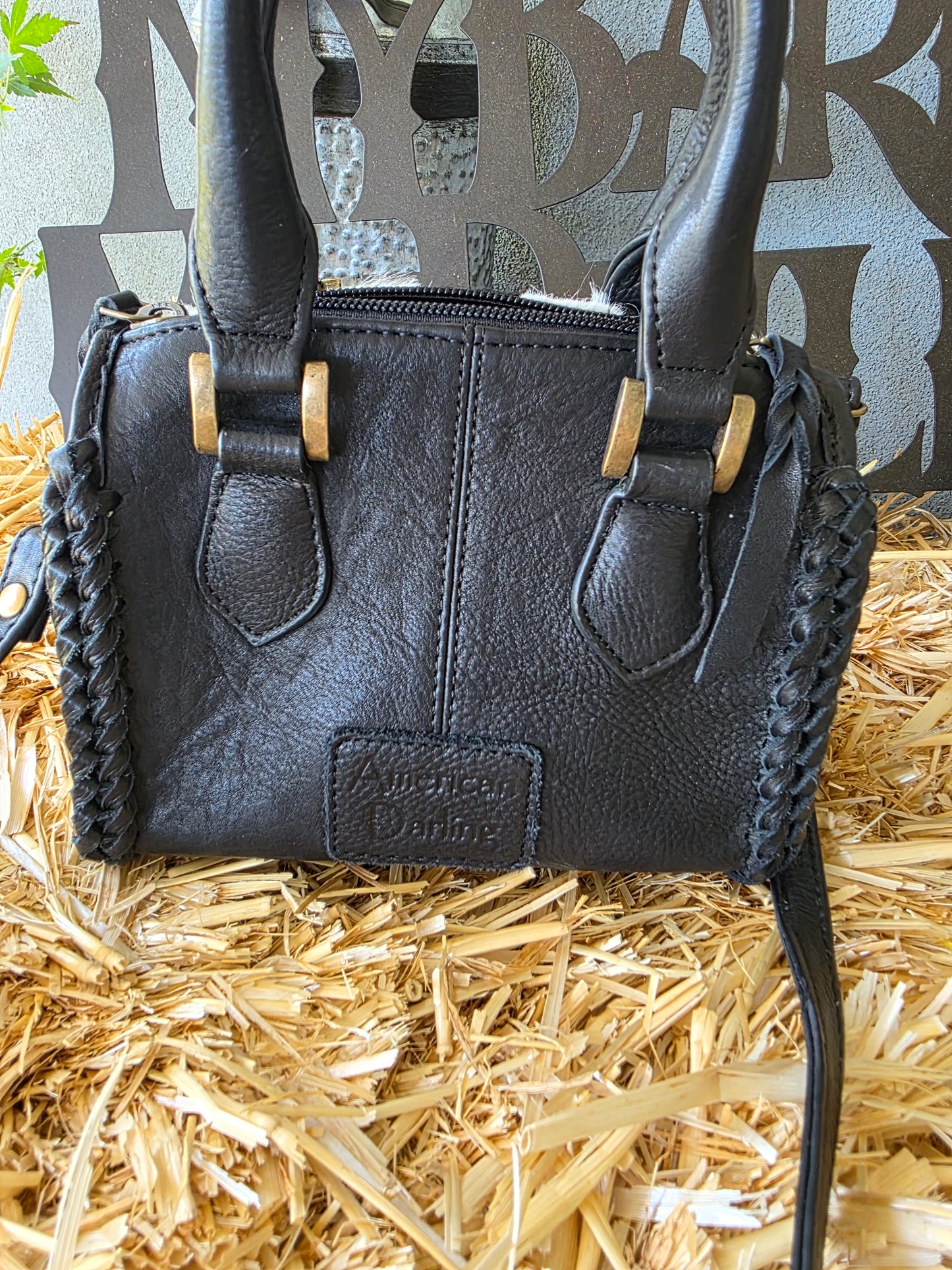MINI COWHIDE CHECKERED BAG
