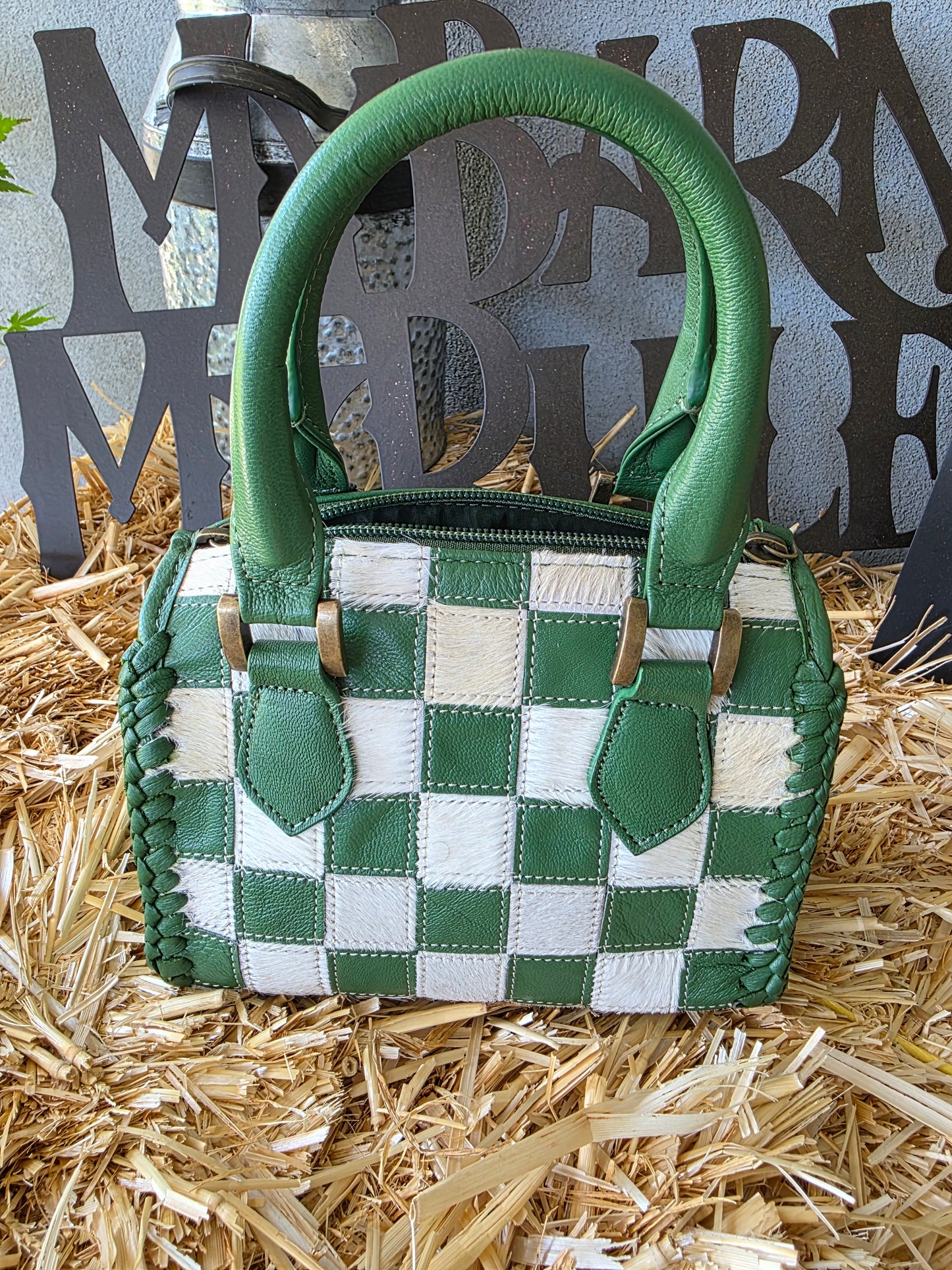 MINI COWHIDE CHECKERED BAG