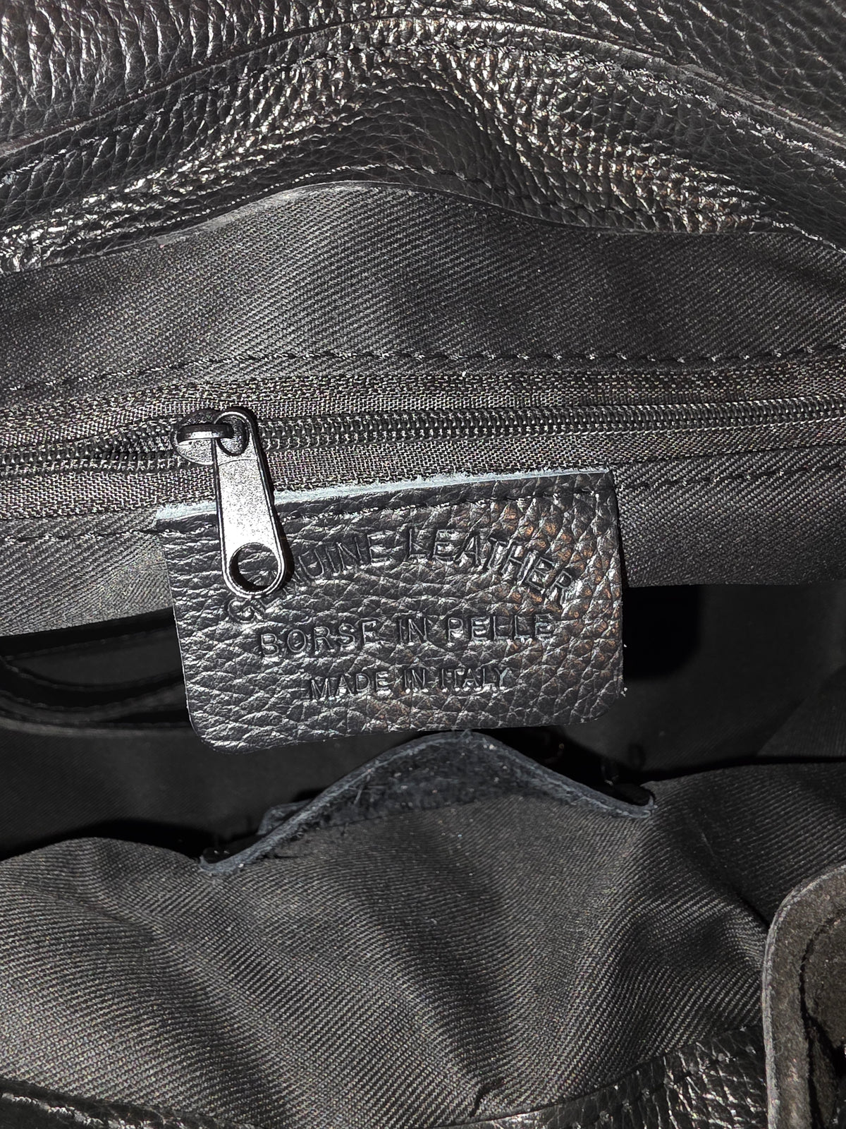 ITALIAN LEATHER CROC-EMBOSSED SUEDE SATCHEL BAG