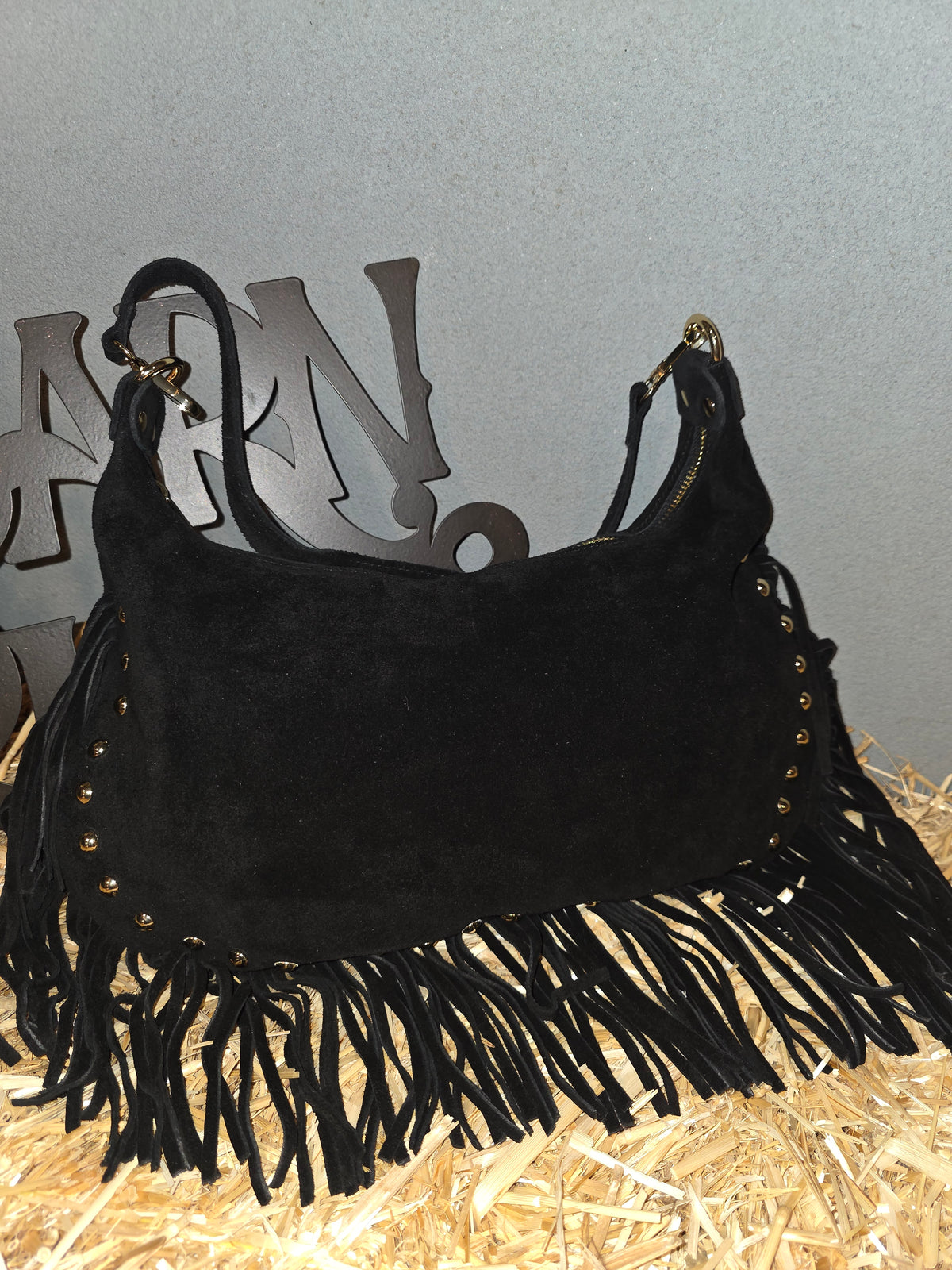 ITALIAN LEATHER SUEDE HOBO BAG