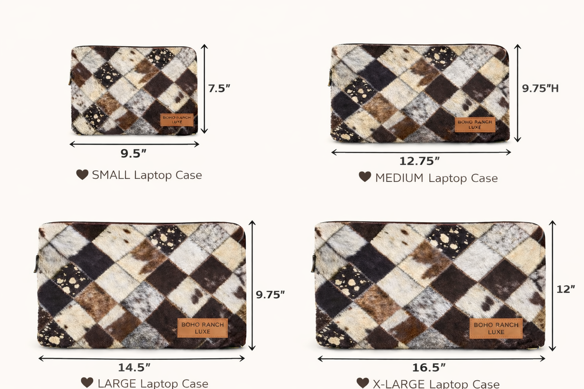 BOHO LUXE LAPTOP tech sleeve computer bag hairon cowhide