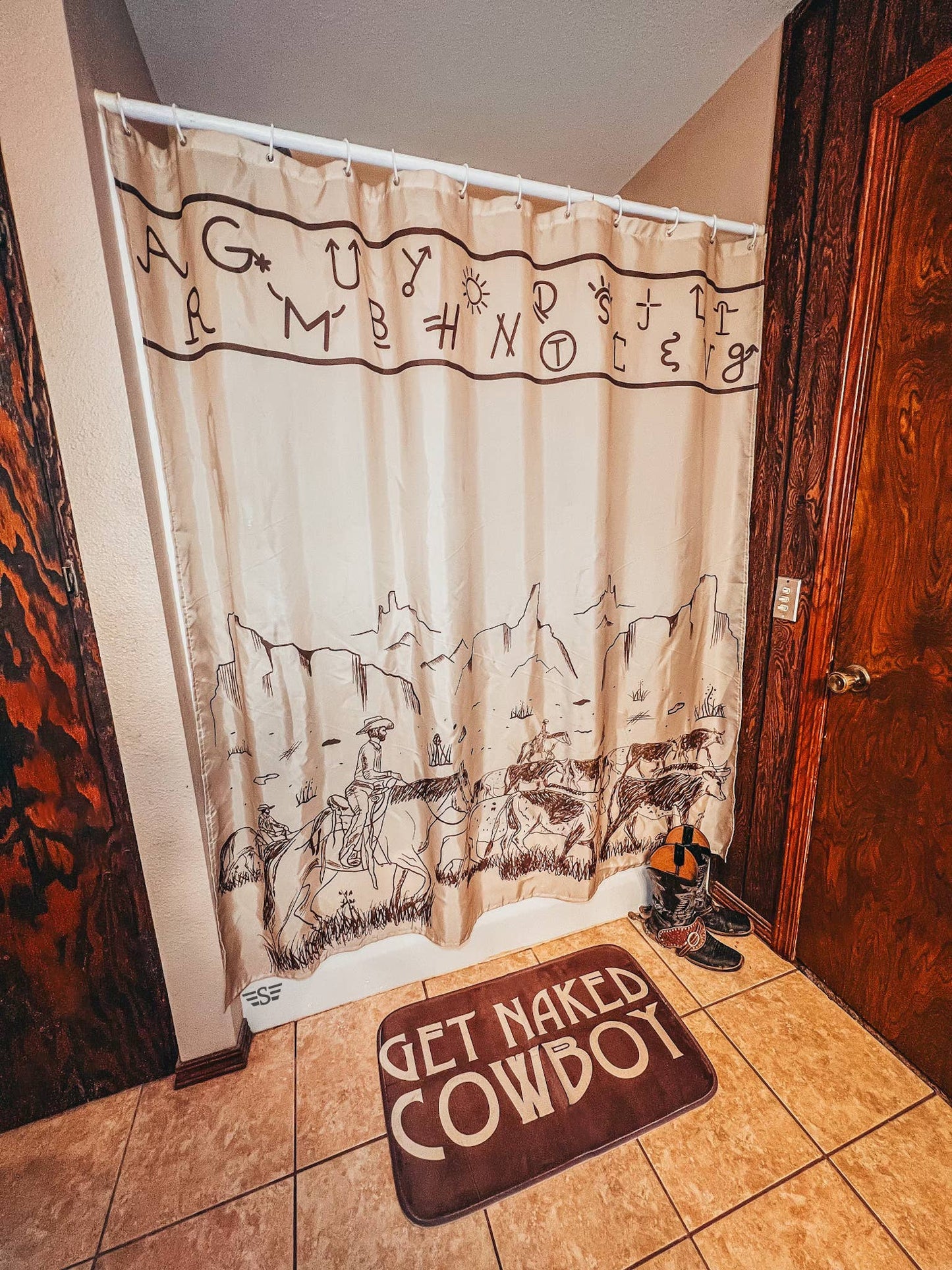Cattle Drive Shower Curtain Set