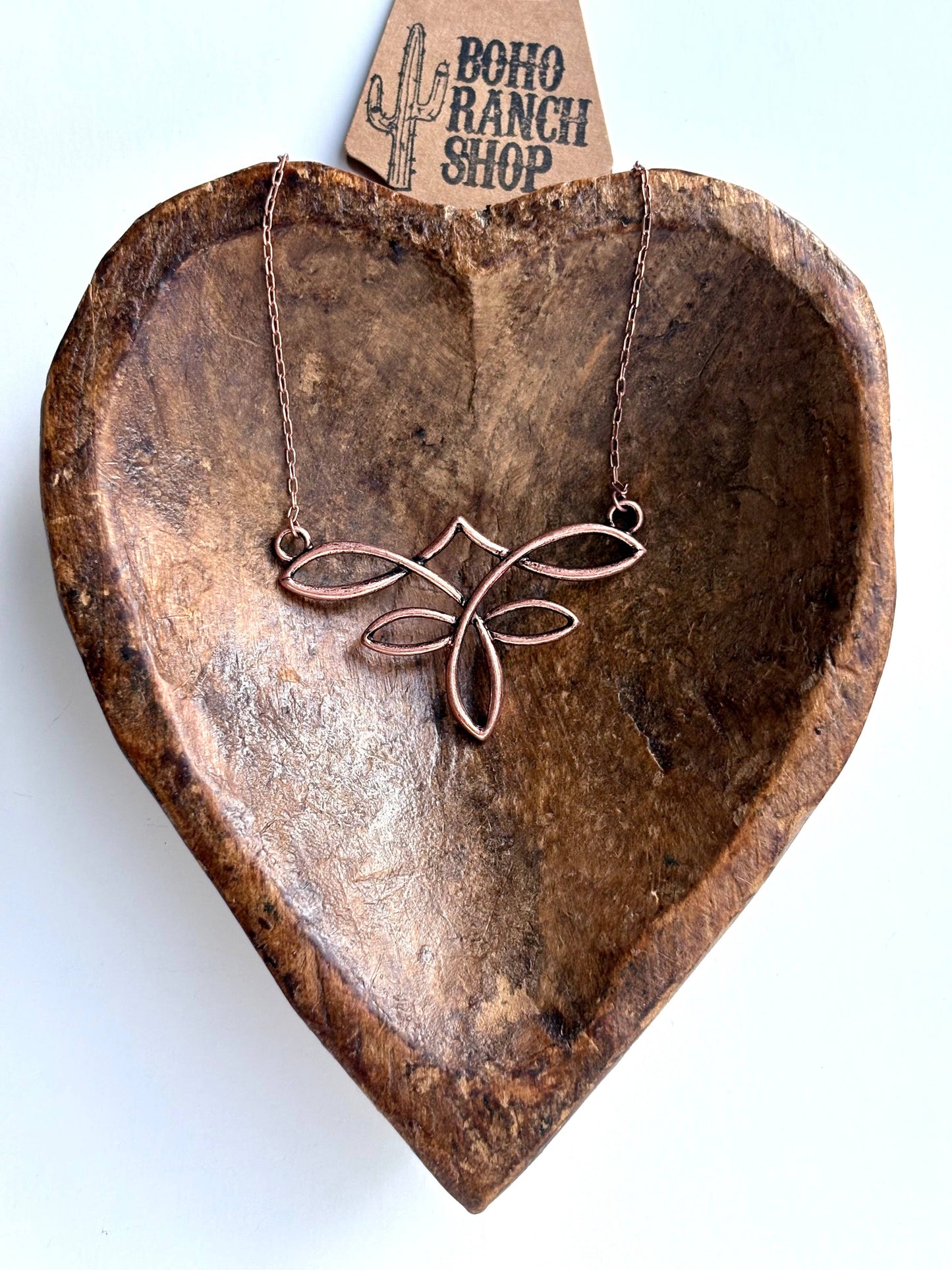 Western Style Booth Stitch Pendant Chain Necklace