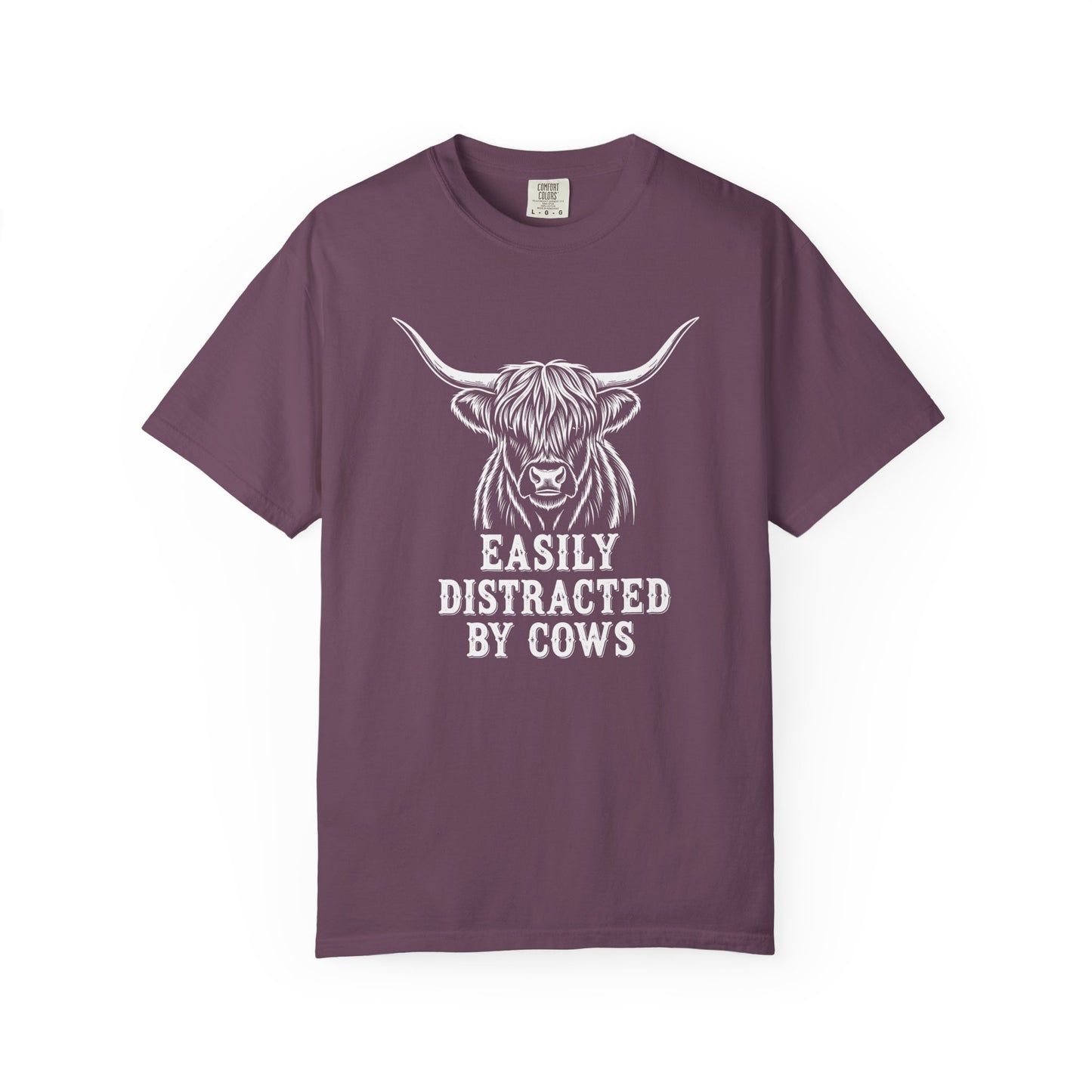 Easily Distracted by Cows T-shirt, Unisex Tee, Gift for Farmers, Animal Lover Shirt, Cute Cow Apparel, Casual Wear