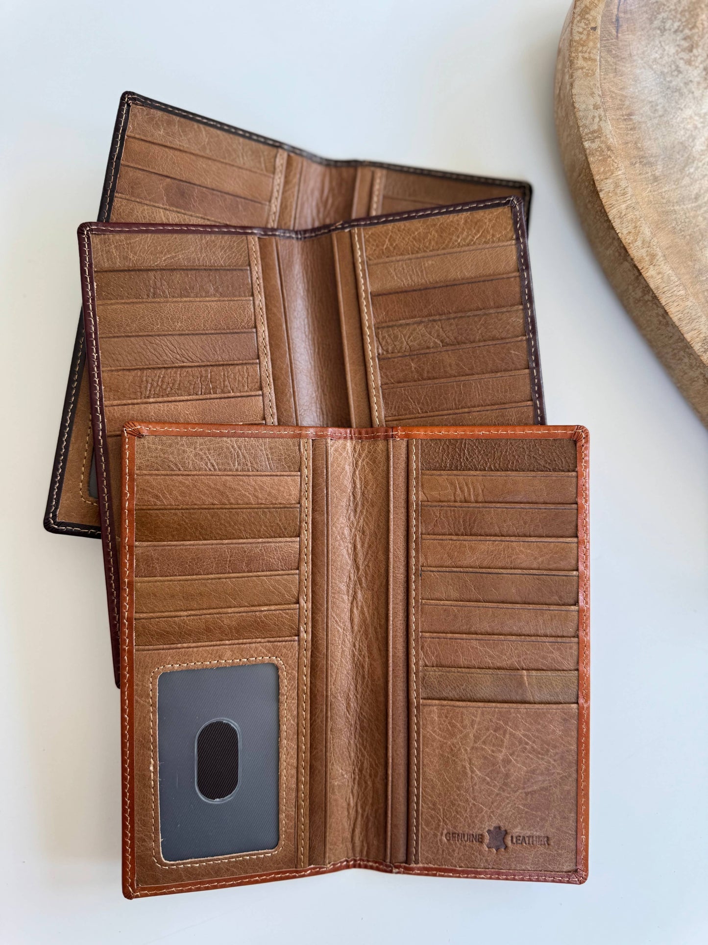 Genuine Tooled Leather Bi-Fold Wallet