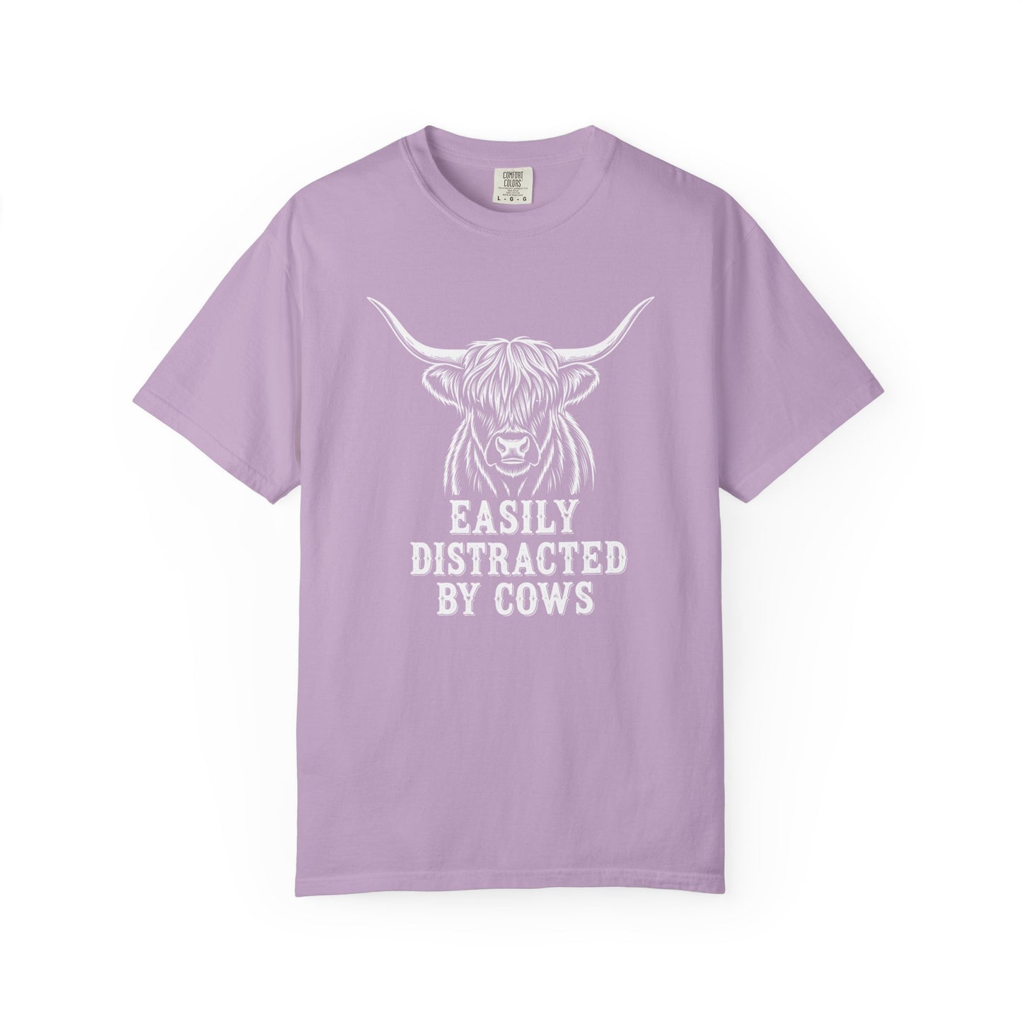 Easily Distracted by Cows T-shirt, Unisex Tee, Gift for Farmers, Animal Lover Shirt, Cute Cow Apparel, Casual Wear
