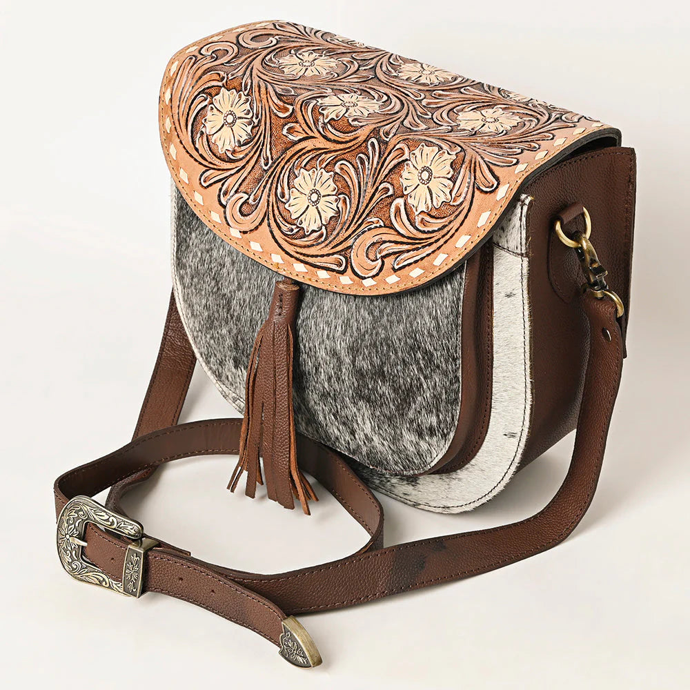 Crossbody Belt Buckle Strap Genuine Western Leather Women Bag