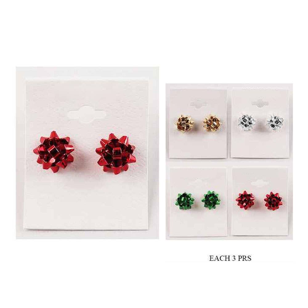 Holiday Bow Stud Earrings