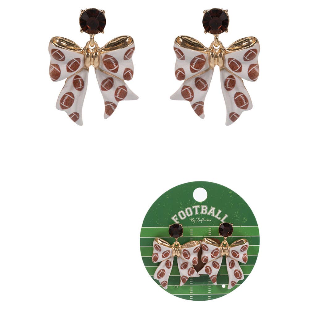 BOW SHAPED FOOTBALL PATTERNED HYPOALLERGENIC POST