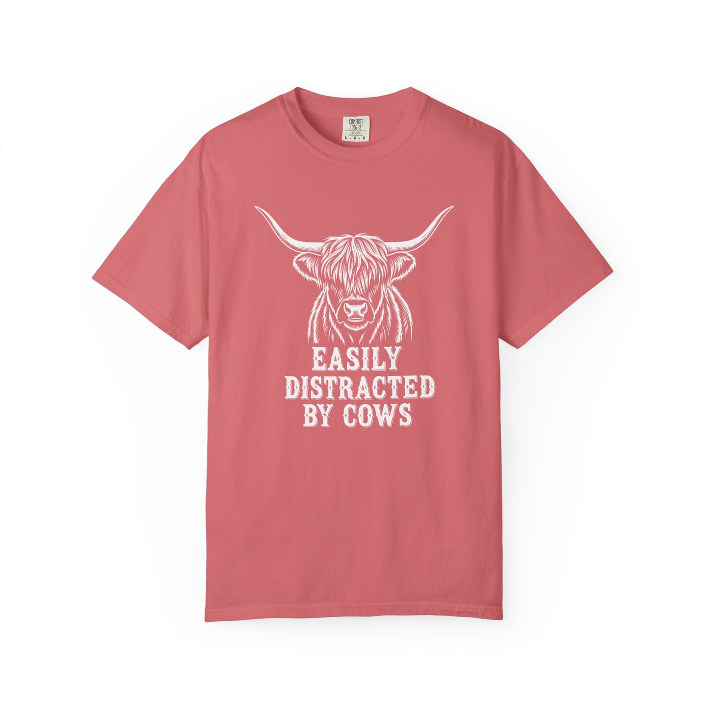 Easily Distracted by Cows T-shirt, Unisex Tee, Gift for Farmers, Animal Lover Shirt, Cute Cow Apparel, Casual Wear