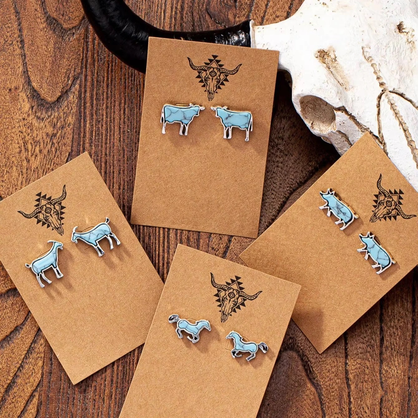 Turquoise Animals - Stud Earrings