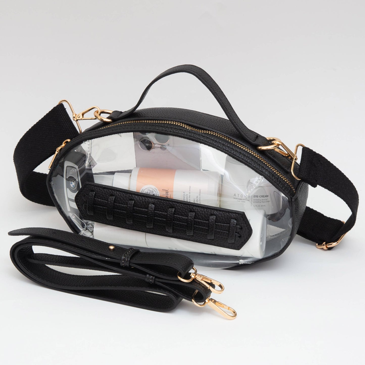 Football Shape Transparent Clear Stadium Bag