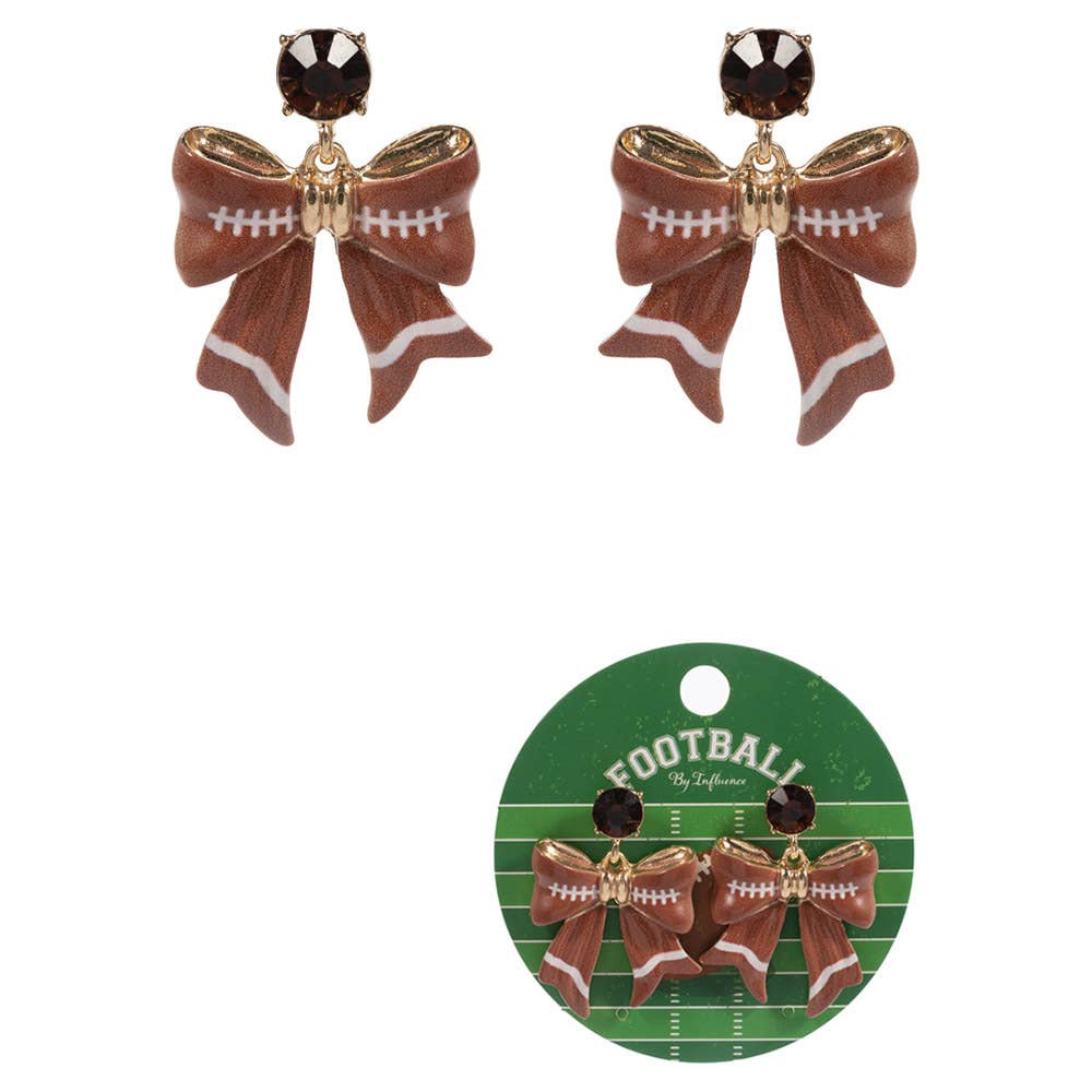 BOW SHAPED FOOTBALL PATTERNED HYPOALLERGENIC POST