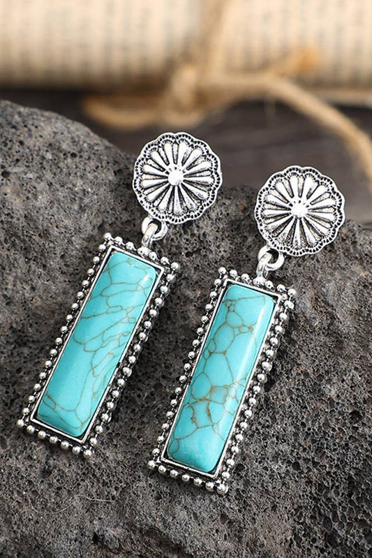Turquoise Bar Western Earrings