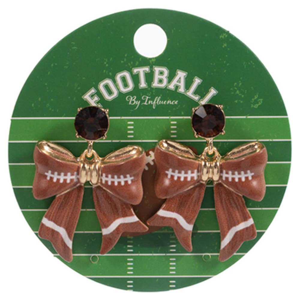 BOW SHAPED FOOTBALL PATTERNED HYPOALLERGENIC POST