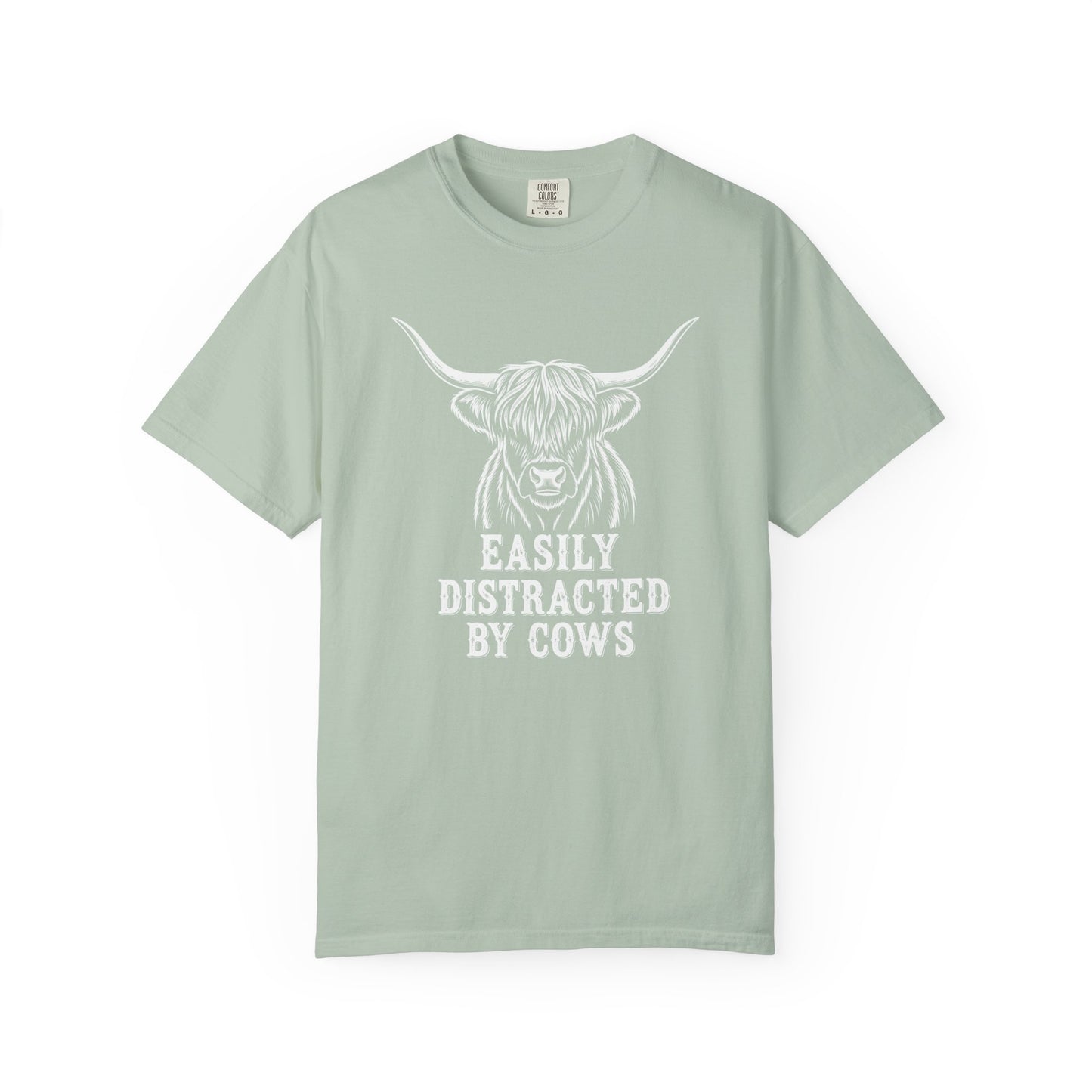 Easily Distracted by Cows T-shirt, Unisex Tee, Gift for Farmers, Animal Lover Shirt, Cute Cow Apparel, Casual Wear