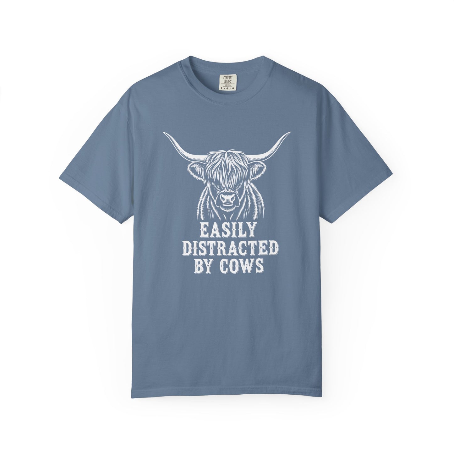 Easily Distracted by Cows T-shirt, Unisex Tee, Gift for Farmers, Animal Lover Shirt, Cute Cow Apparel, Casual Wear