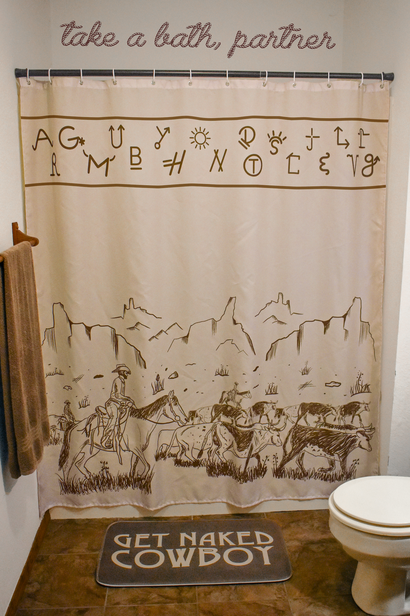 Cattle Drive Shower Curtain Set