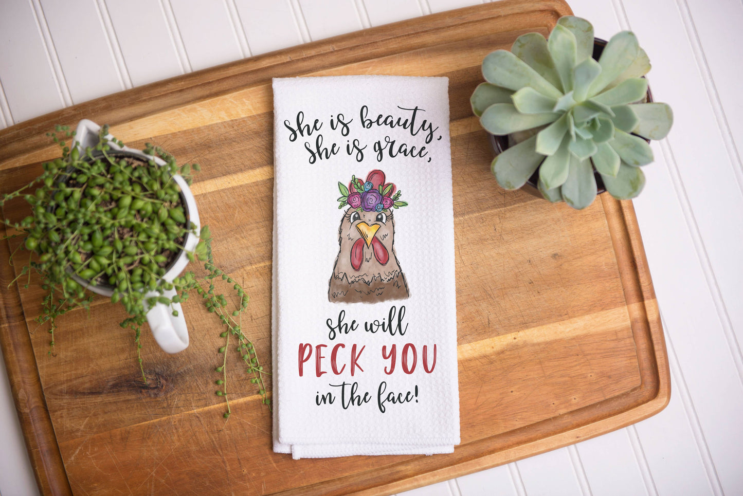 Funny Chicken Kitchen Towel, Farm Dish Towel, Tea Towel