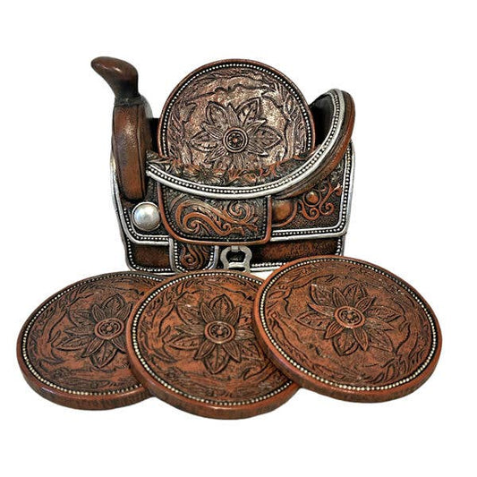Western Saddle Coaster Set