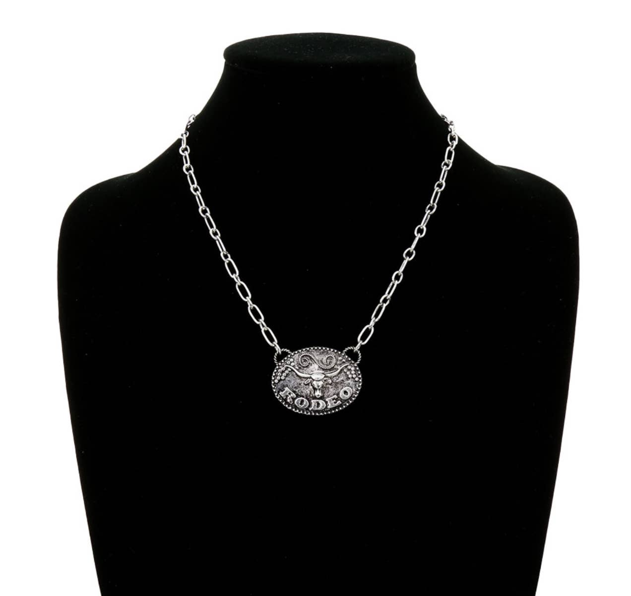 Western Rodeo Steer Skull Necklace