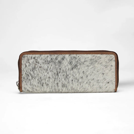 Loyal West Ranch Road Jewelerycase In Brown & White Cowhide