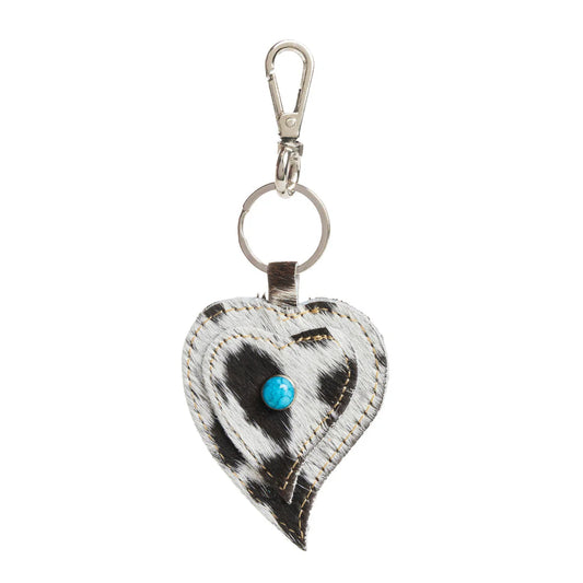 Myra Heart's Love Key Fob in Black & White
