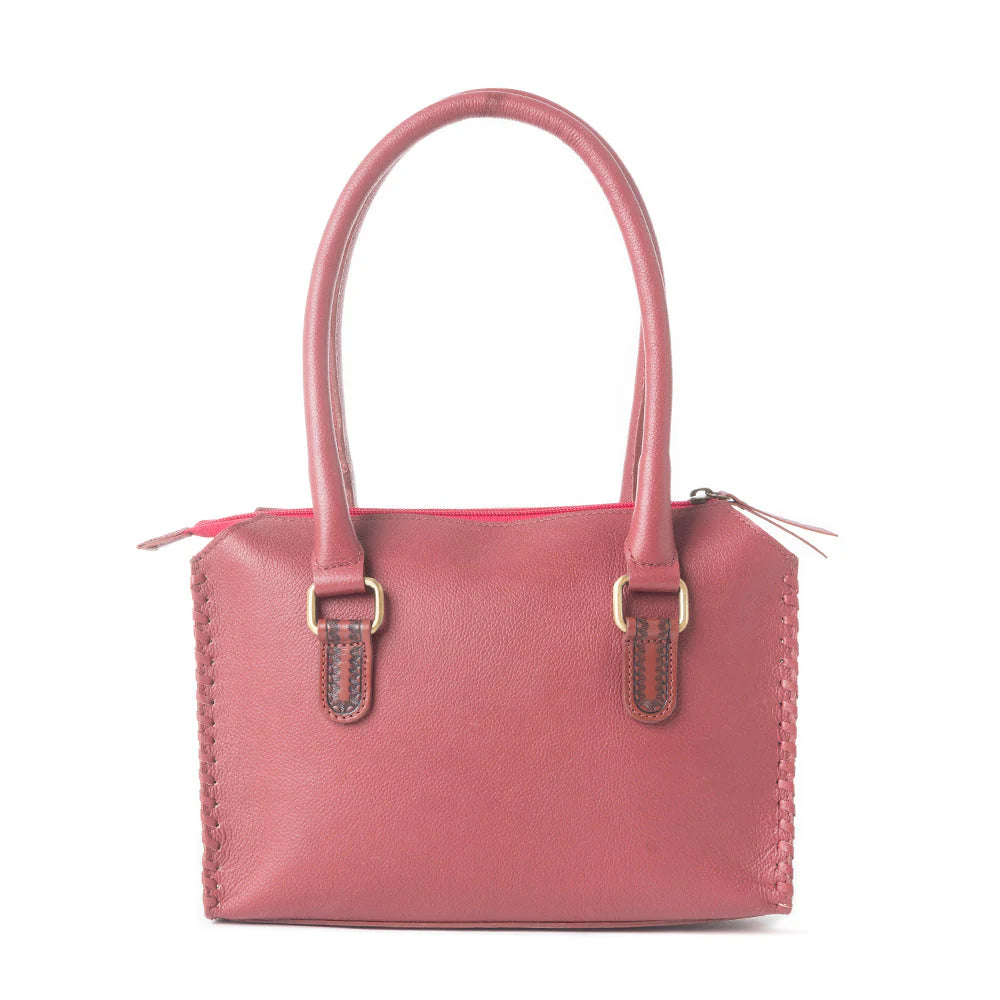 Midnight Grace Handtooled Leather Bag in Red