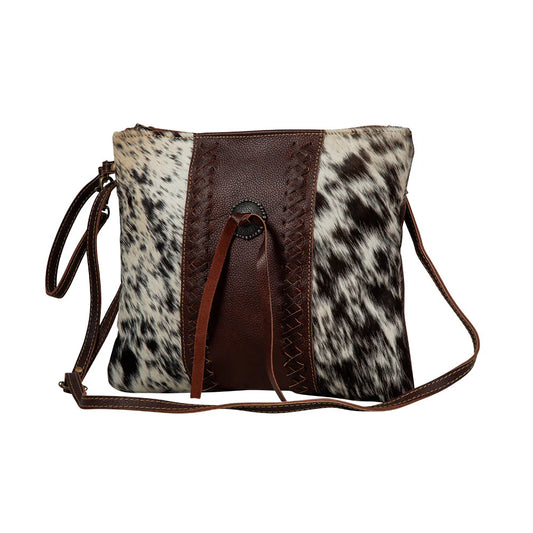 Myra Rosalinda Cross Stitched Leather & Hairon Bag
