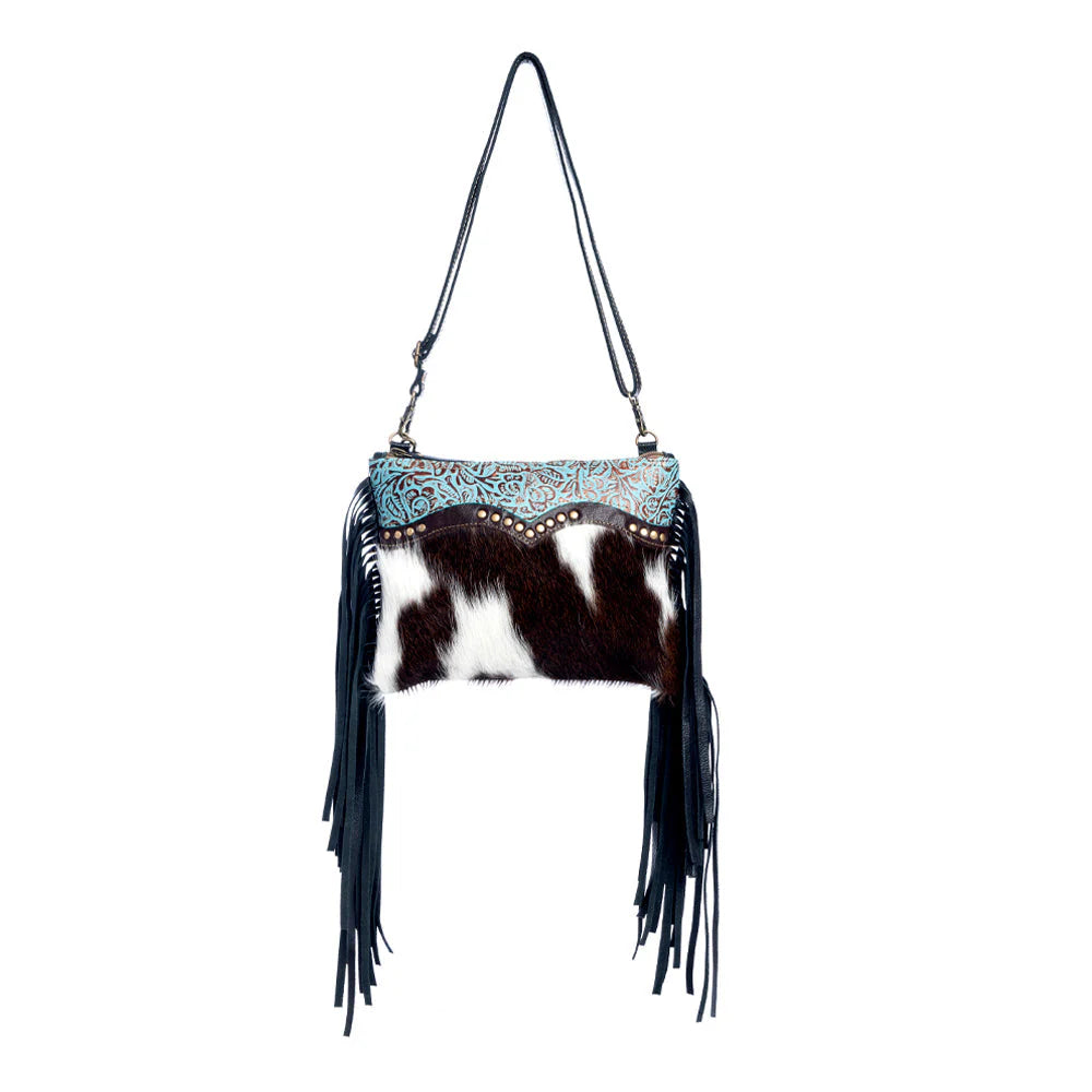 Myra Mescalaro Hill Leather & Hairon Bag in Coal