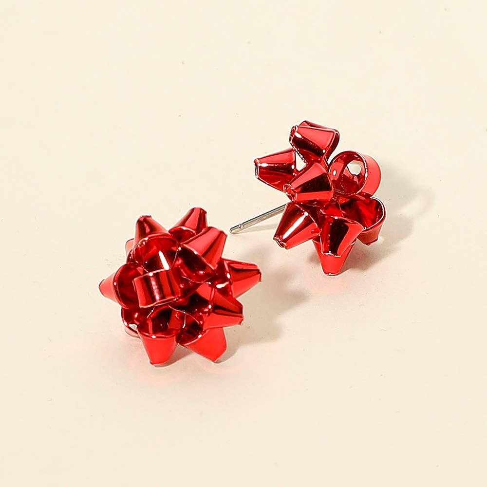 Holiday Bow Stud Earrings
