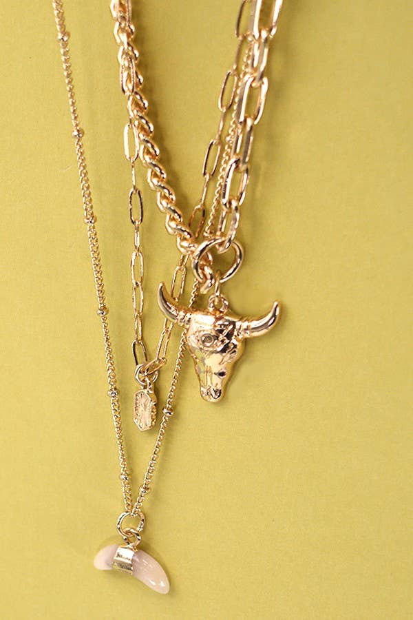 BULL HORN MULTI LAYER NECKLACE