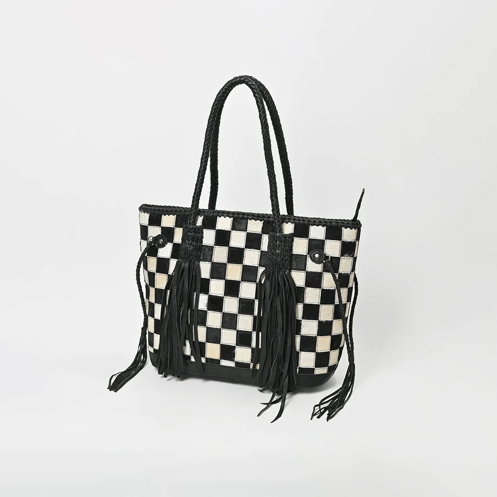 Cowhide tote bag