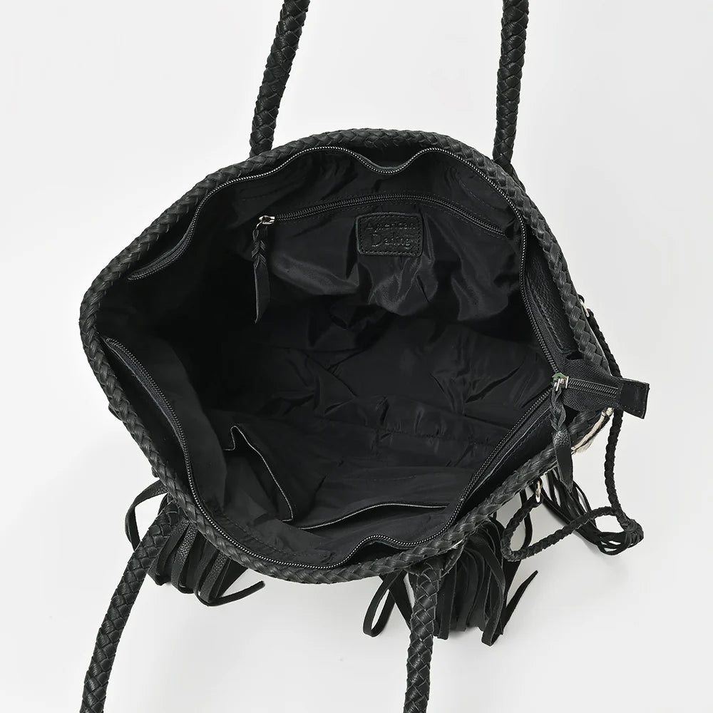 Cowhide tote bag