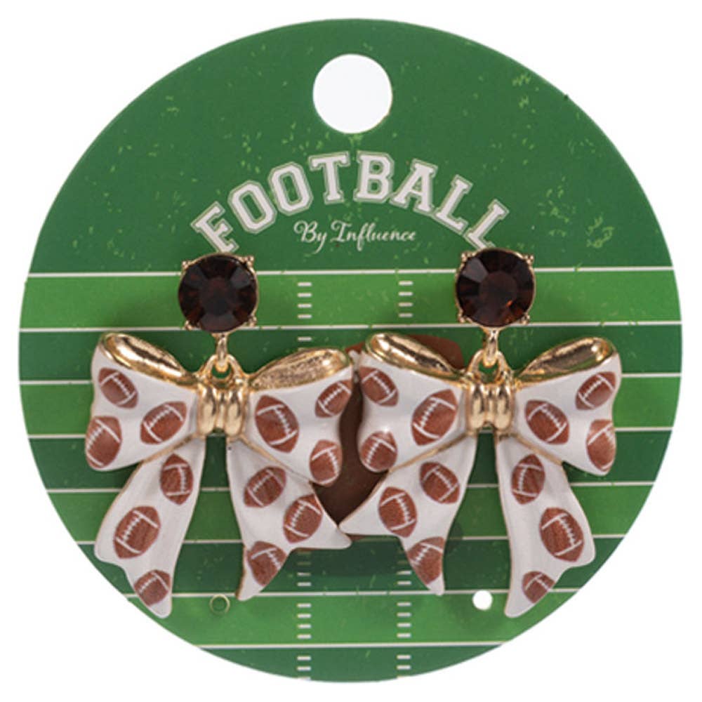 BOW SHAPED FOOTBALL PATTERNED HYPOALLERGENIC POST