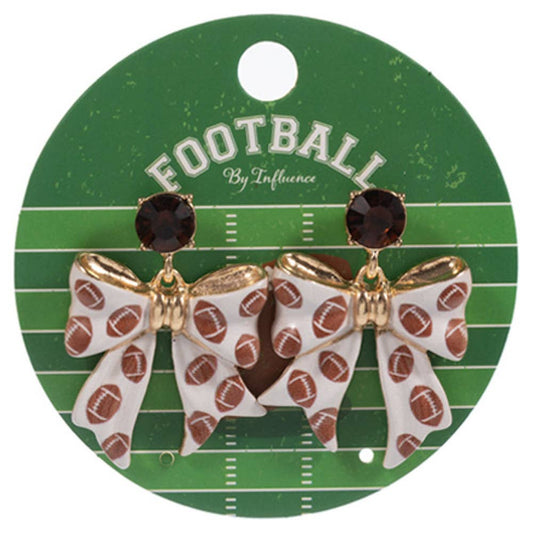 BOW SHAPED FOOTBALL PATTERNED HYPOALLERGENIC POST