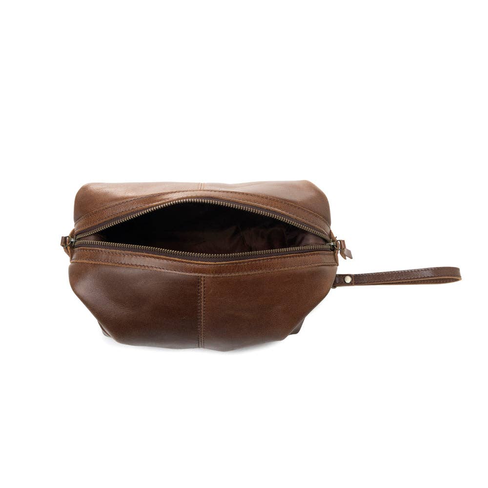 Drifter Leather Toiletry for Men in brown