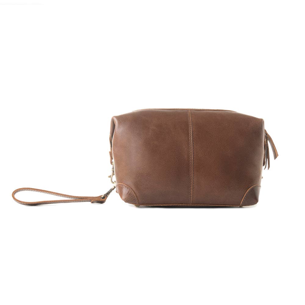 Drifter Leather Toiletry for Men in brown