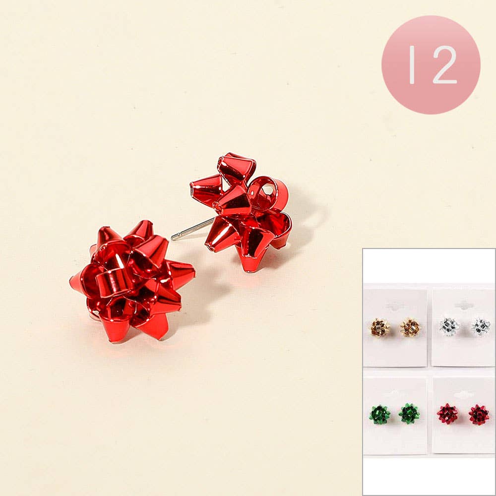 Holiday Bow Stud Earrings