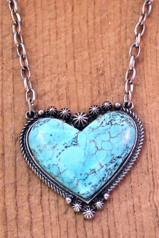 Turquoise Heart Stone Necklace