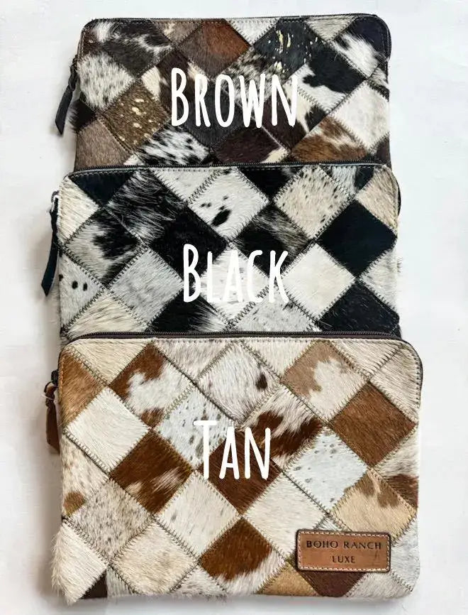 BOHO LUXE LAPTOP tech sleeve computer bag hairon cowhide