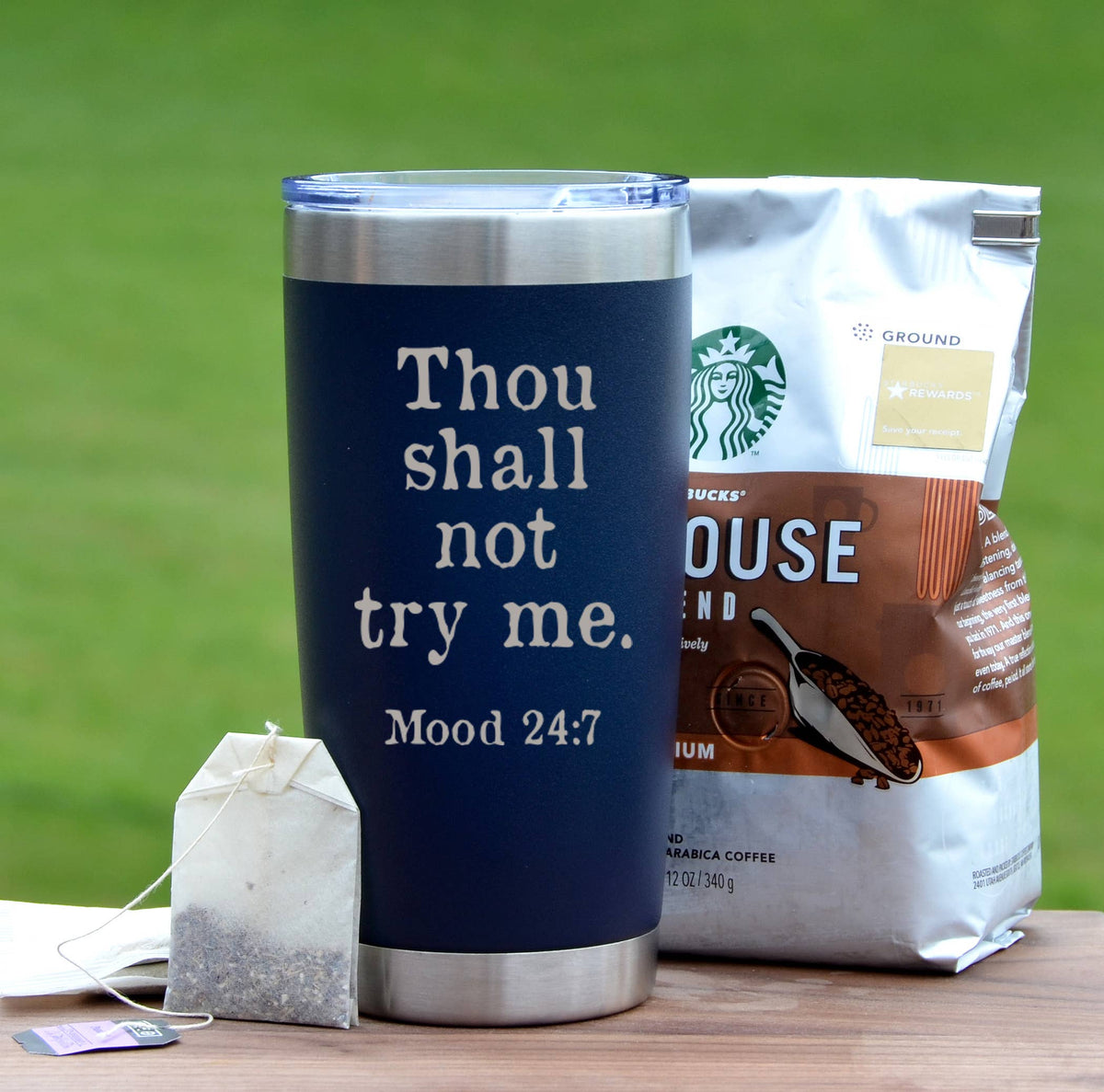 20 oz "Thou Shall Not Try Me" Engraved Mom Mug