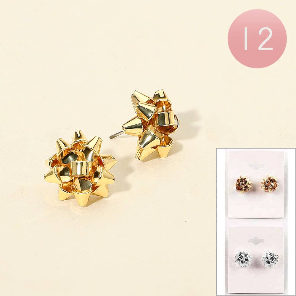 Holiday Bow Stud Earrings