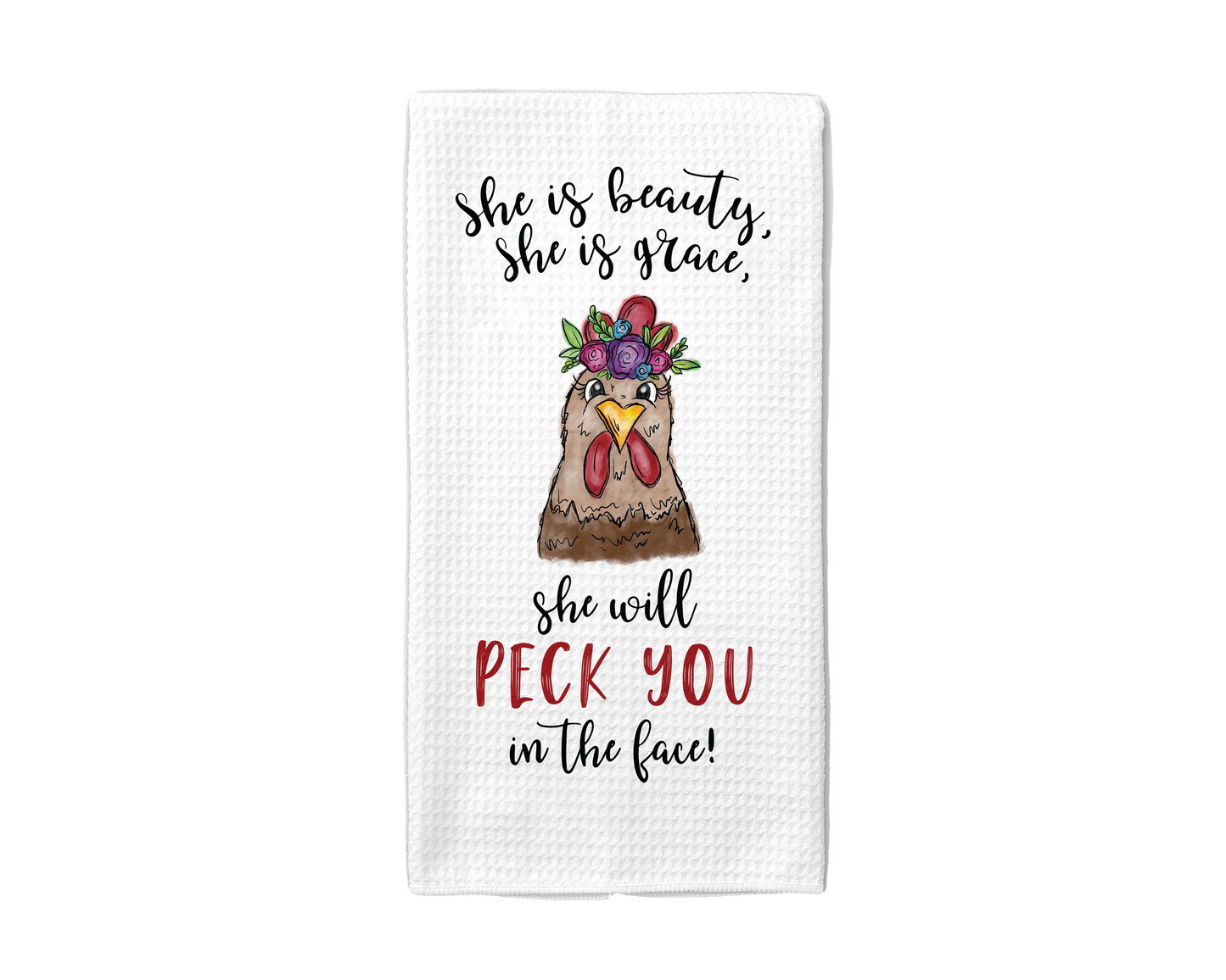 Funny Chicken Kitchen Towel, Farm Dish Towel, Tea Towel