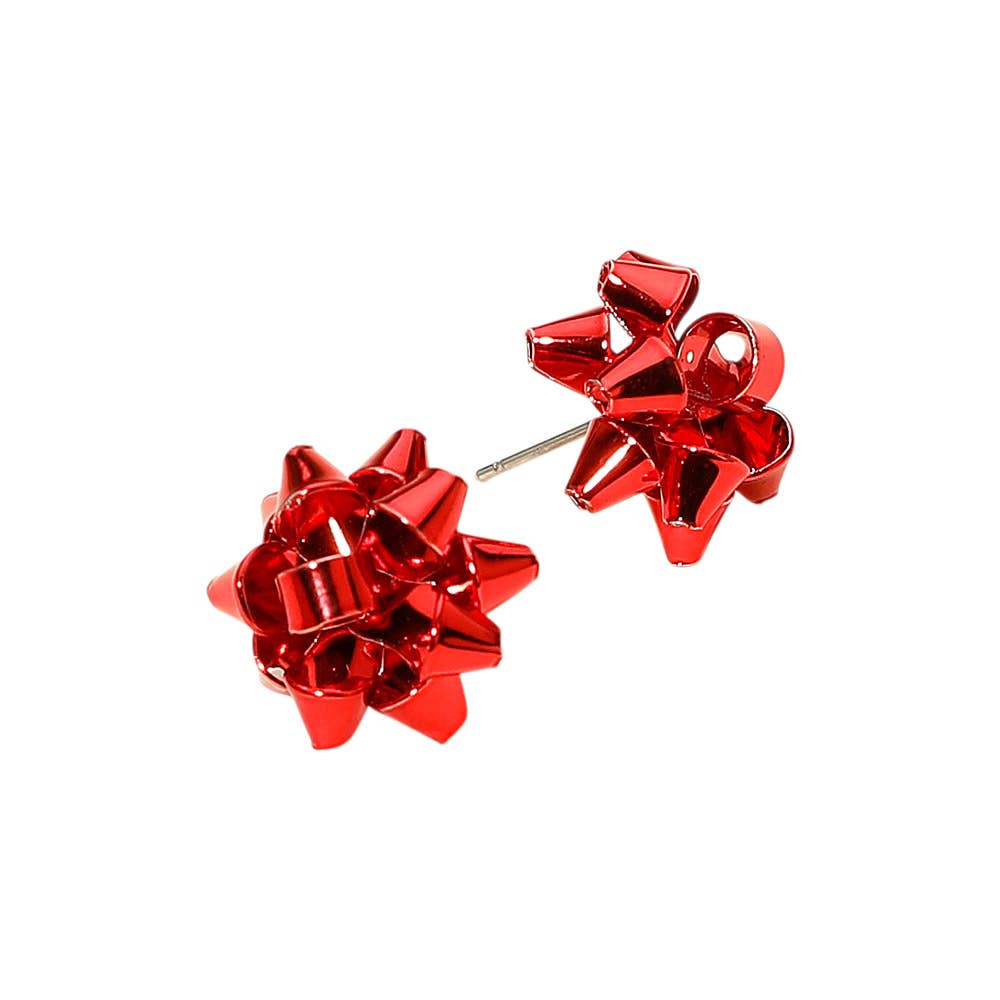 Holiday Bow Stud Earrings